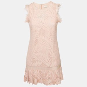 Alexis Light Pink Lace Sleeveless Shift Dress S