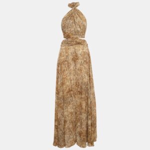 Alexis Brown Animal printed Chiffon Aaliyah Maxi Dress M