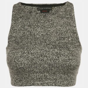 Alice + Olivia Grey Wool Knit Sleeveless Crop Top XS