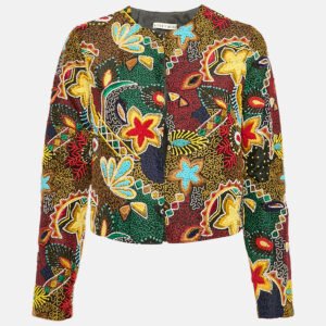Alice + Olivia Multicolor Beaded Embroidery Crepe Jacket M
