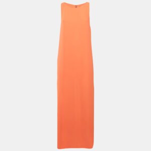 Alice + Olivia Orange Silk Sleeveless Maxi Dress S