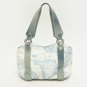 luxury-women-alviero-martini-1a-classe-used-handbags-p1156058-002 Alviero Martini 1A Classe Blue Geo Print Coated Canvas Vintage Shoulder Bag