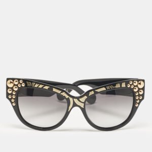 Anna-Karin Karlsson Black Gradient Mademoiselle dOr Studded Cat Eye Sunglasses