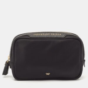 Anya Hindmarch Black Nylon Girlie Cosmetic Pouch