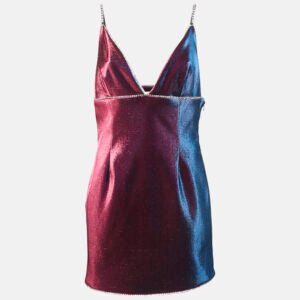 Area Multicolor Lurex Studded V-Neck Mini Dress L