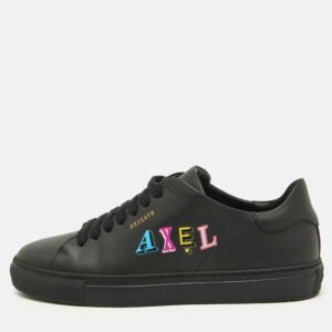 Axel Arigato Black Leather Logo Low Top Sneakers Size 39