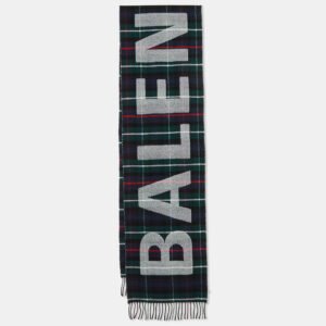Balenciaga Multicolor Logo Print Wool Scarf