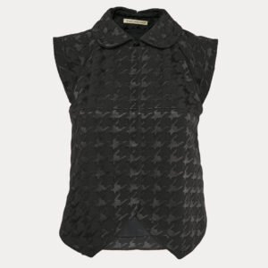 Balenciaga Black Houndstooth Button Front Vest S