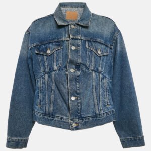 Balenciaga Blue Denim Dart Detail Button Front Jacket S
