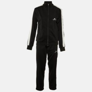 Balenciaga Black Jersey Zip-Up Jacket and Pants Set M