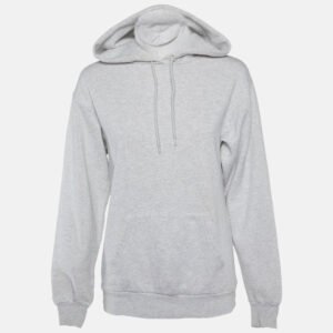 Balenciaga Grey Logo Applique Hooded Sweatshirt S