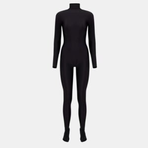 Balenciaga Black Jersey Falkon Full-Body Jumpsuit S Heels Size 39