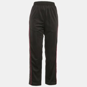 Balenciaga Black Logo Striped Jersey Track Pants S