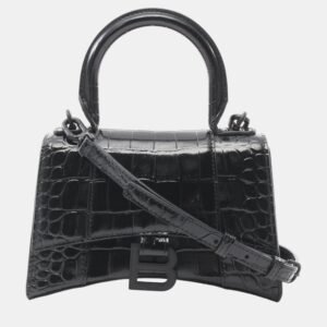 Balenciaga Hourglass Xs  Leather Black Handbag