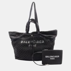 Balenciaga Denim Nylon Black medium Tote Bag