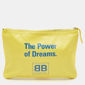 Balenciaga Yellow Leather The Power Of Dreams Pouch
