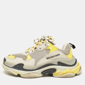Balenciaga Multicolor Leather and Mesh Triple S Low Top Sneakers Size 40