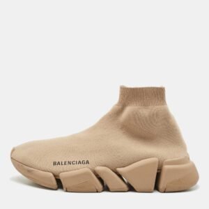 Balenciaga Beige Knit Fabric Speed Sock Sneakers Size 37
