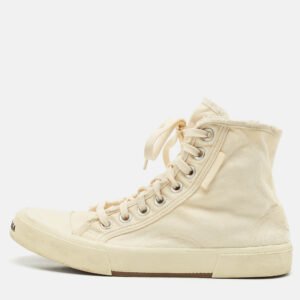 Balenciaga Cream Canvas High Top Sneakers Size 38