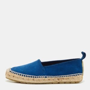 Balenciaga Blue Suede Espadrille Flats Size 38