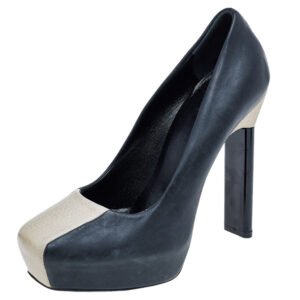 Balenciaga Black/Beige Leather Pumps Size 38.5