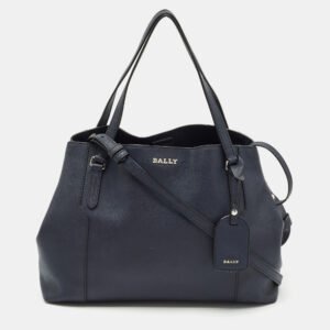 Bally Navy Blue Leather Medium Seraphine Tote
