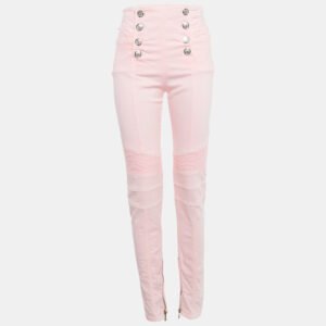 Balmain Pink Denim Button Detail Jeans M Waist 28"