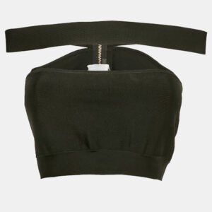 Balmain Black Jersey Corset Crop Top S