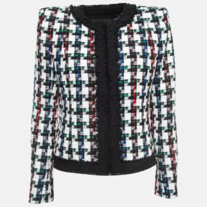 Balmain Multicolor Tweed Collarless Jacket M