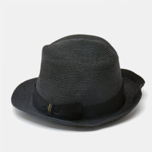 Borsalino Black Straw Treccia Canapa Hat