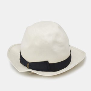 Barselino Off-White Straw Panama Hat