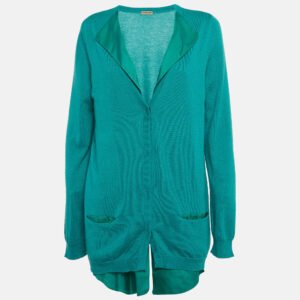 Bottega Veneta Green Cashmere and Silk Layered Cardigan M