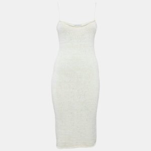 Bottega Veneta Off White Rib Knit Strappy Short Dress XS