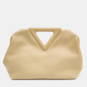 luxury-women-bottega-veneta-used-handbags-p1014132-006 Bottega Veneta Almond Small Triangle Handle Bag
