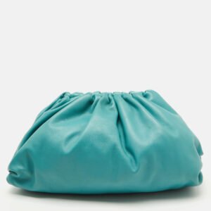Bottega Veneta Turquoise Blue Leather Teen Pouch Clutch