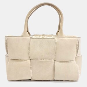 Bottega Veneta Beige Suede Arco Tote Bag