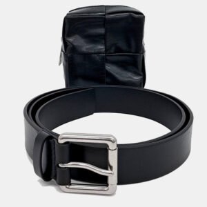 Bottega Veneta Black Leather Cassette Belt Bag