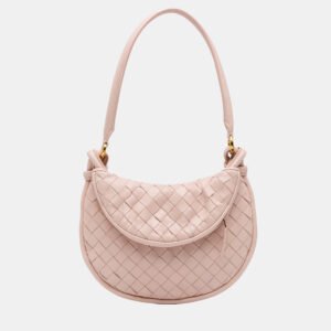 luxury-women-bottega-veneta-used-handbags-p1143769-001 Bottega Veneta Pink Small Nappa Intrecciato Gemelli Hobo