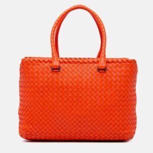 Bottega Veneta Intrecciato Brick Tote Orange Nappa Bag
