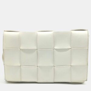 Bottega Veneta White Leather Cassette Bag