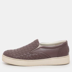 Bottega Veneta Mauve Intrecciato Leather Dodger Slip on Sneakers Size 37
