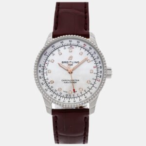 Breitling White Shell Navitimer A17395211A1P2 Automatic Women's Wristwatch 35 mm