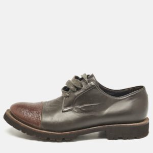 Brunello Cucinelli Two Tone Leather Lace Up Oxfords Size 37