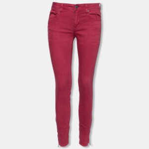Burberry Brit Burgundy Cotton Skinny Mid Rise Jeans S