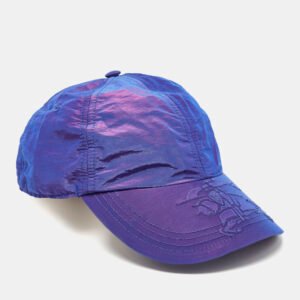 Burberry Iridescent Blue Equestrian Knight Patch Nylon Baseball Cap S