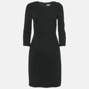 Burberry Black Crepe Full Sleeve Mini Dress S