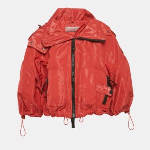 Burberry Sport Red Synthetic Zip-Up Hooded Jacket S