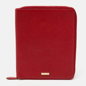 Burberry Red Leather Zip Around iPad Case
