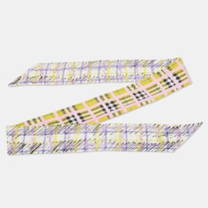 Burberry Multicolor Check Print Silk Bandeau Scarf