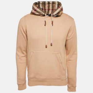 Burberry Beige Vintage Check Patterned Cotton Hoodie XS